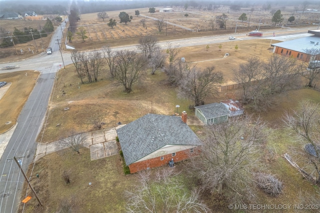 drone / aerial view with a rural view