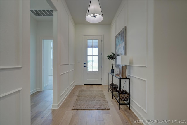 entryway featuring light wood-type flooring