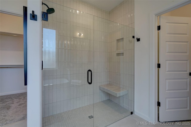 bathroom featuring walk in shower