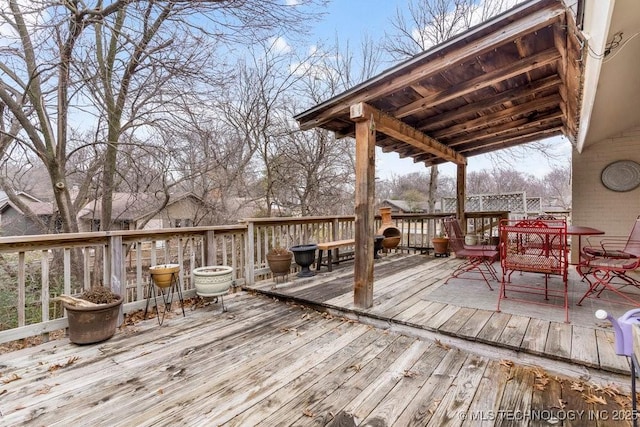 view of wooden deck