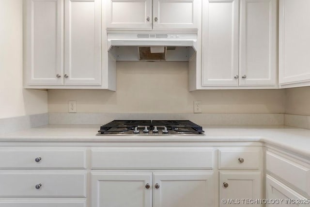 kitchen with white cabinetry and stainless steel gas cooktop