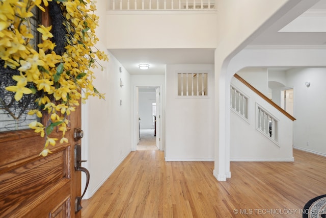 hall featuring light hardwood / wood-style floors