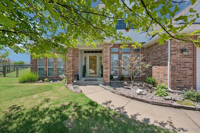 8402 N 100th E Ave, Owasso, OK 74055 - doorway to property featuring brick siding