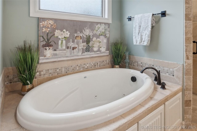 bathroom featuring a tub