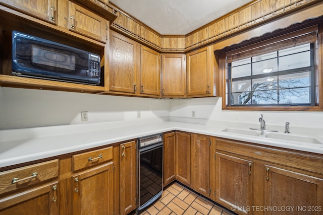 kitchen featuring sink and black microwave