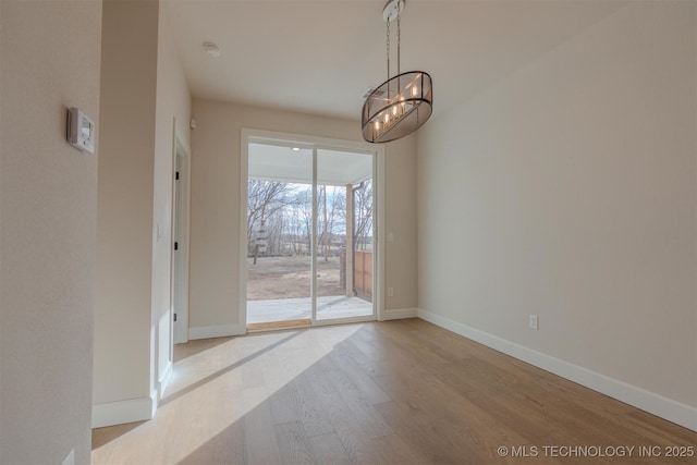 empty room featuring light hardwood / wood-style floors