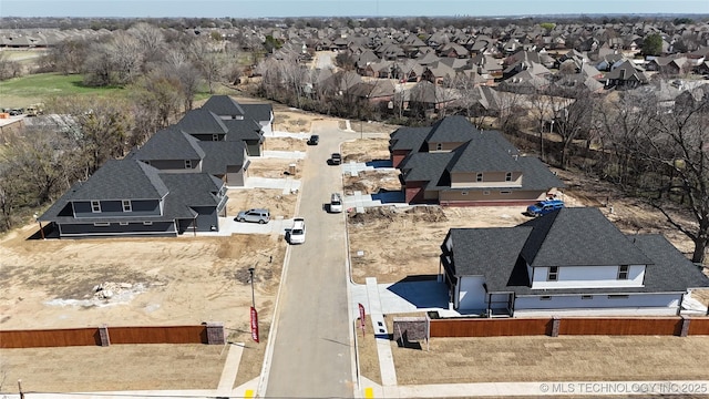 bird's eye view with a residential view