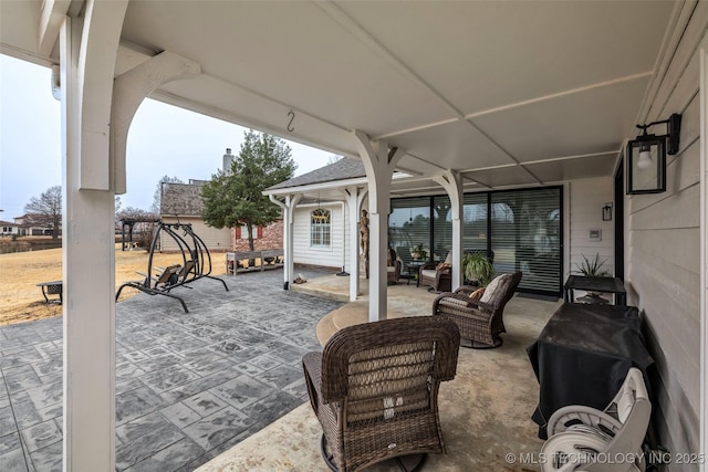 view of patio / terrace featuring grilling area