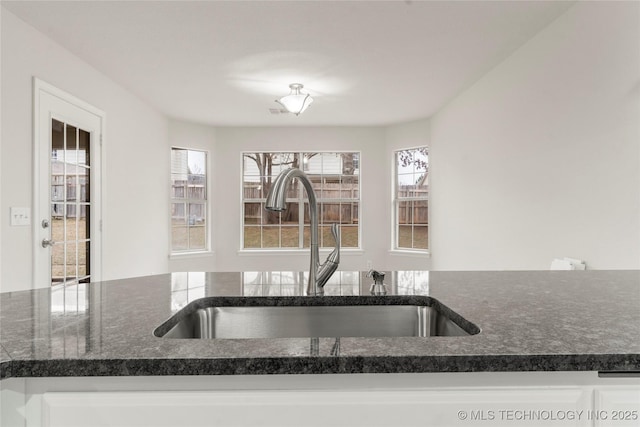 kitchen with sink and white cabinets