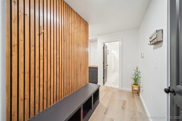 mudroom featuring light hardwood / wood-style floors