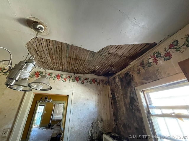 miscellaneous room featuring wood ceiling