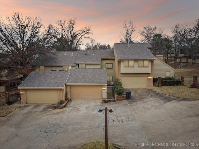 view of front of home featuring a garage