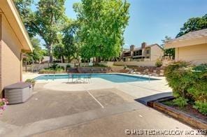 view of pool featuring a patio