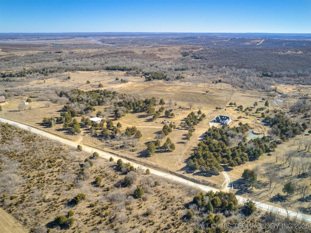 aerial view with a rural view