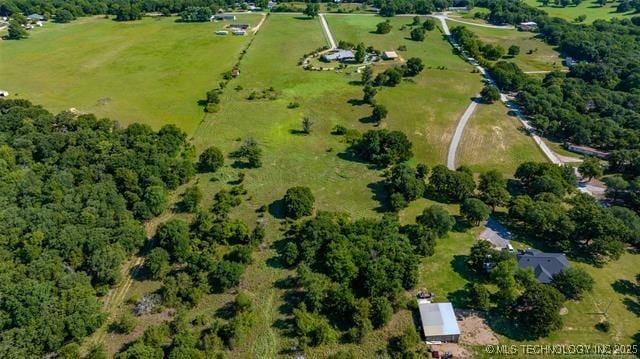 drone / aerial view with a rural view