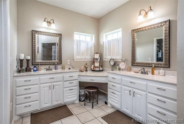 bathroom featuring vanity and tile patterned floors