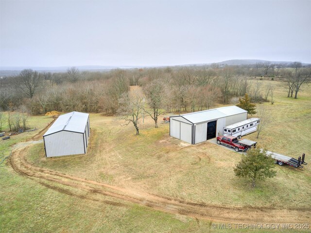 bird's eye view with a rural view