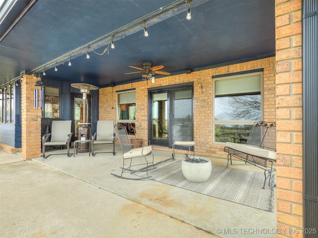 view of patio / terrace with ceiling fan