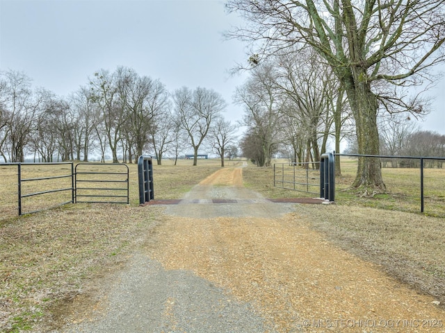 view of street featuring a rural view