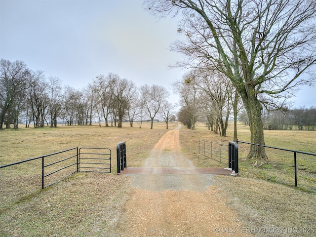 view of road featuring a rural view