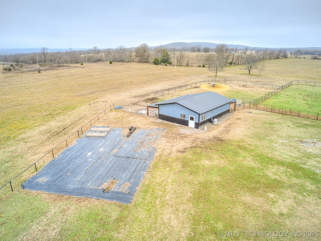 aerial view with a rural view