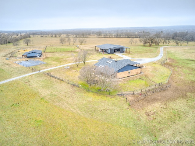 drone / aerial view featuring a rural view