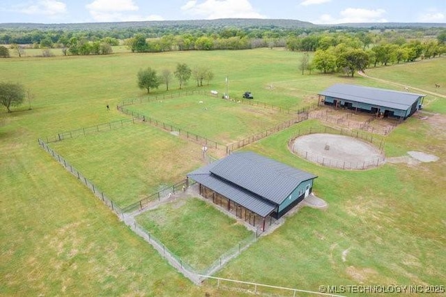 bird's eye view featuring a rural view