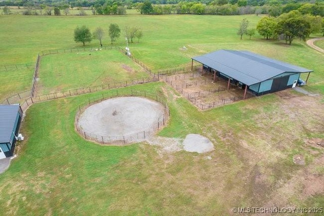 bird's eye view featuring a rural view