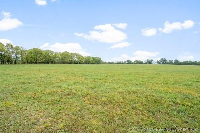 view of yard with a rural view