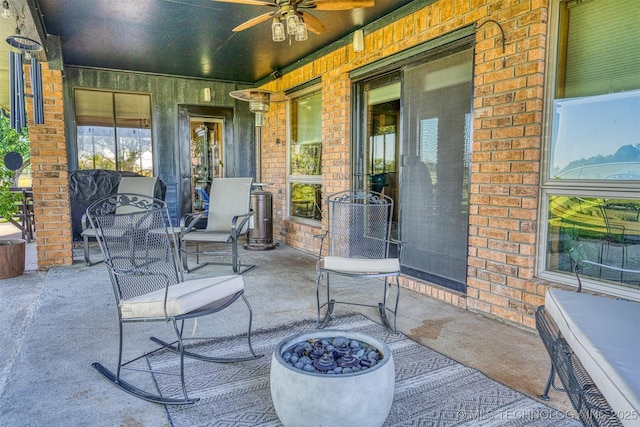 view of patio / terrace with ceiling fan