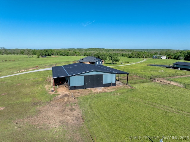 bird's eye view featuring a rural view