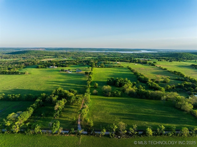 bird's eye view featuring a rural view