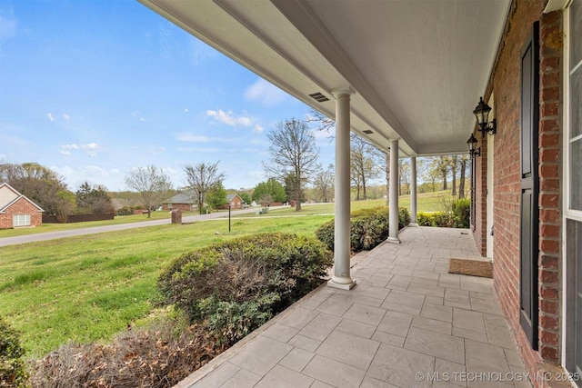 view of patio / terrace with a porch