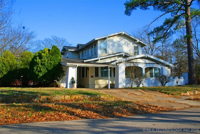 view of front of property with a porch