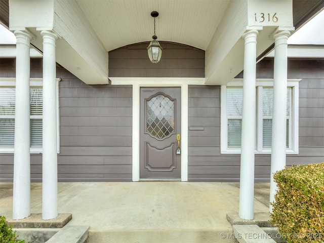 view of doorway to property