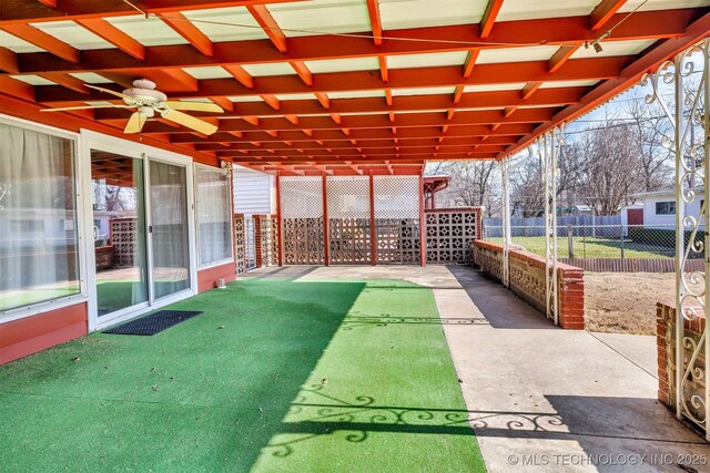 view of patio / terrace featuring ceiling fan