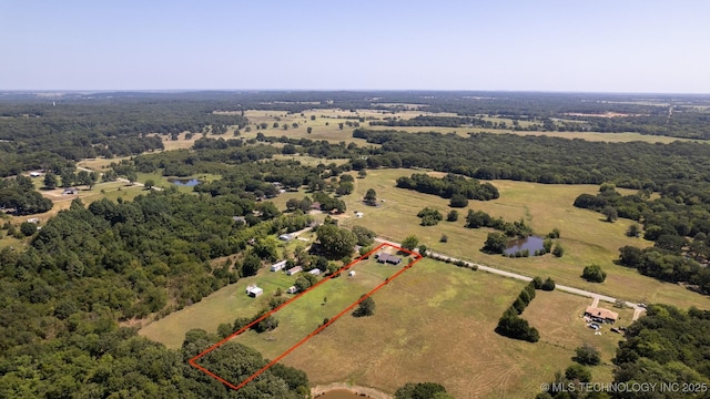 aerial view with a rural view