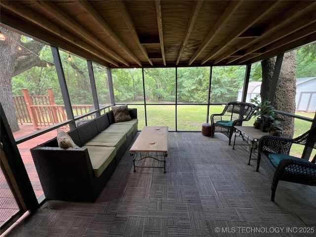 4 Canadian Dr, Burneyville, OK 73430 - sunroom / solarium featuring an outdoor hangout area