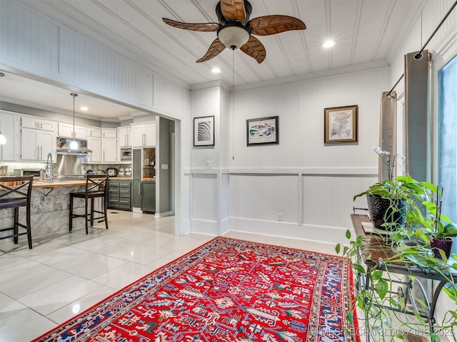 8918 S Lakewood Ave, Tulsa, OK 74137 - hall with ornamental molding and recessed lighting