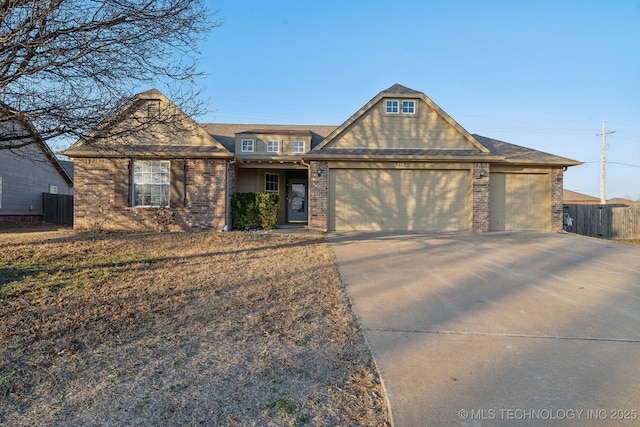 view of front of house with a garage