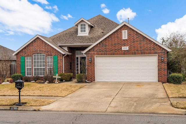 view of front property with a garage