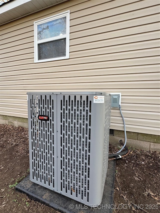 exterior details with central air condition unit