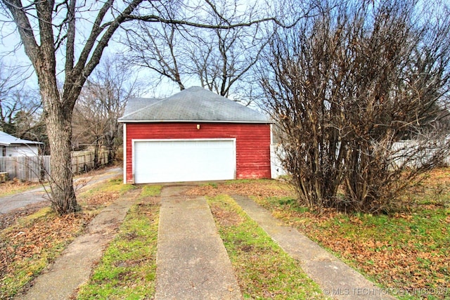 view of garage