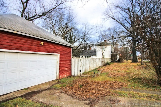 view of garage