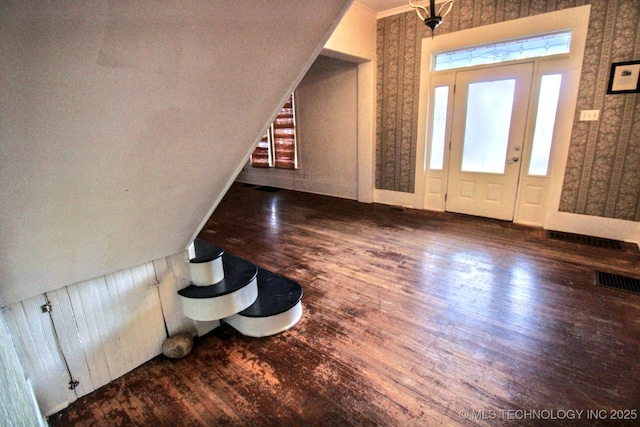 entryway featuring dark hardwood / wood-style flooring