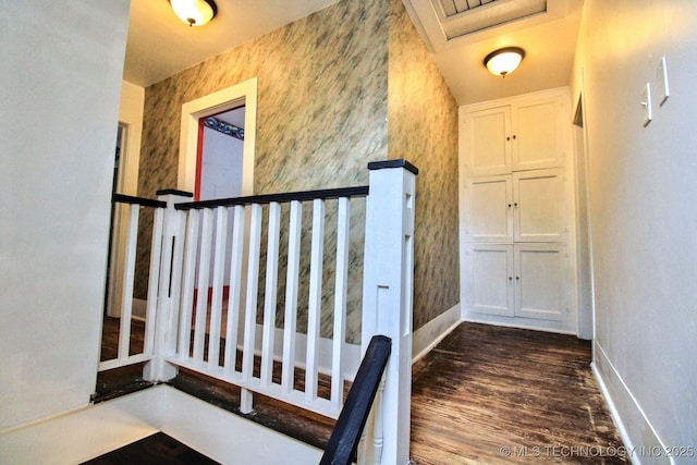 interior space featuring dark wood-type flooring