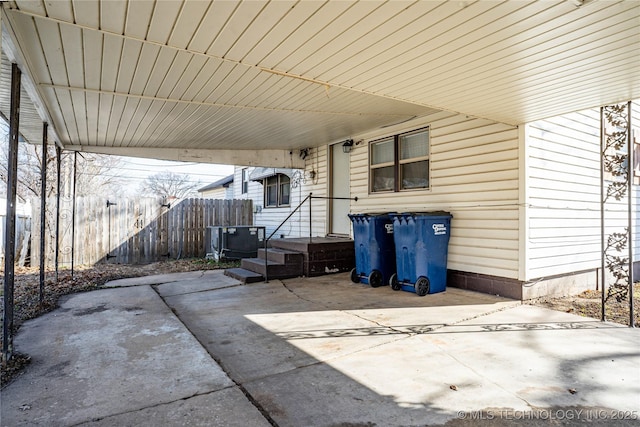 view of patio with a carport