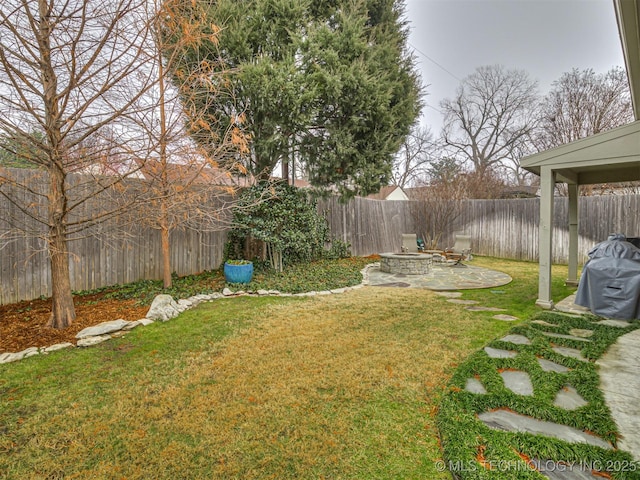 view of yard featuring a patio area