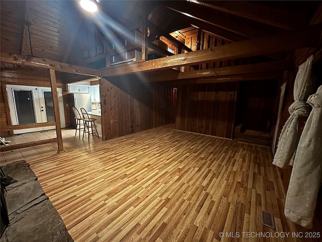 view of unfinished attic