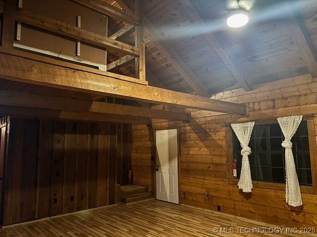 view of unfinished attic